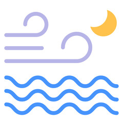 Fototapeta premium Sea Breeze Vector Design Icon Style