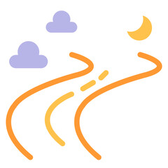 Coastal Path Vector Design Icon Style