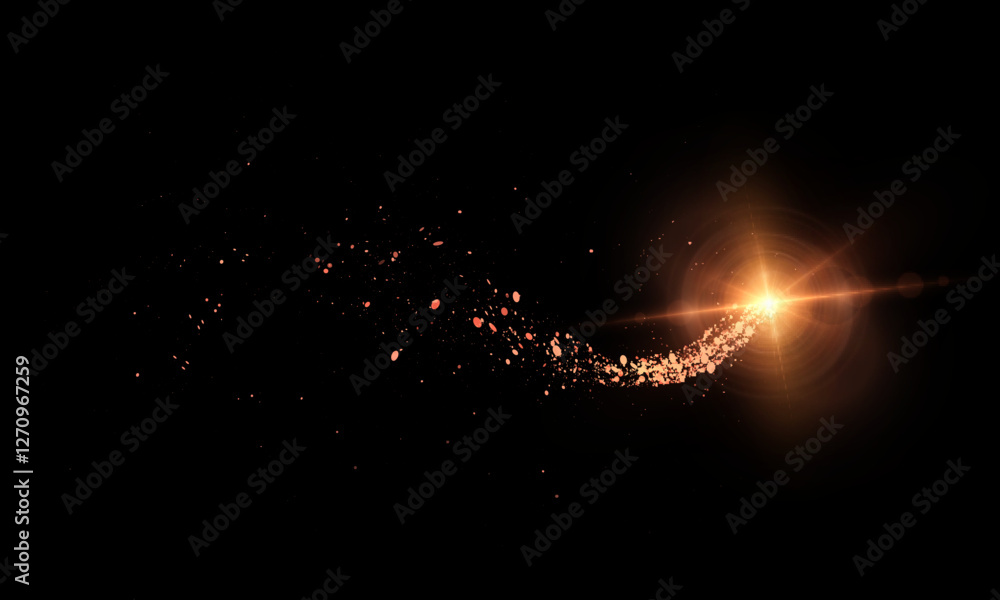 Aufkleber magic golden shimmer bright comet effect for web design and fabulous user interface. bright twirl. v