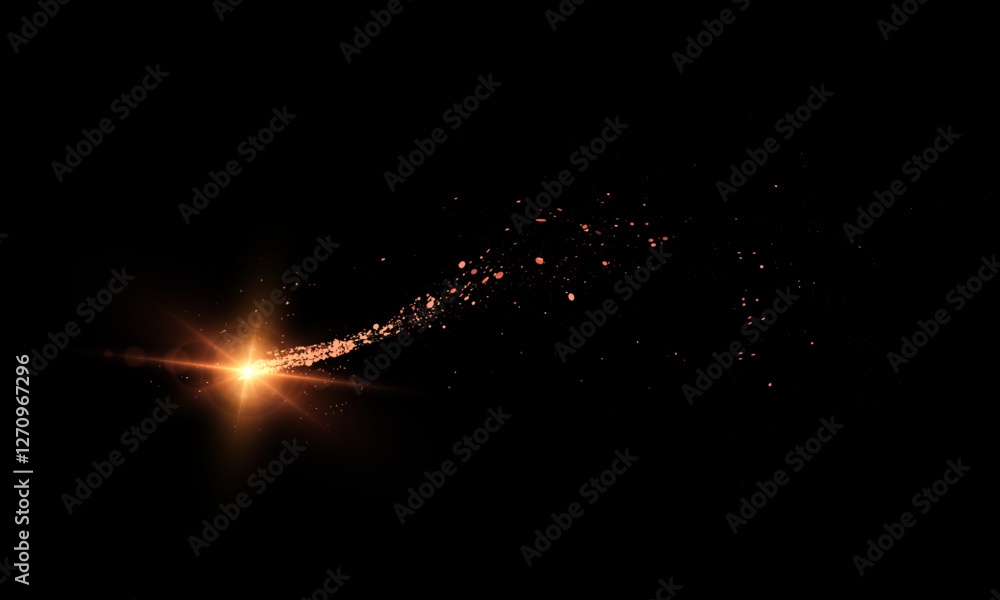 Aufkleber magic golden shimmer bright comet effect for web design and fabulous user interface. bright twirl. v