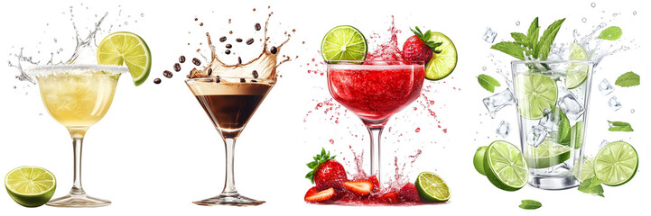 png set Tropical Bliss: A Spectrum of Cocktails