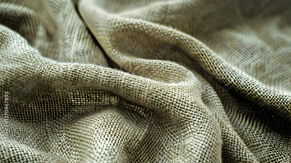Poster close-up of textured fabric showcasing intricate weave patterns and natural colors