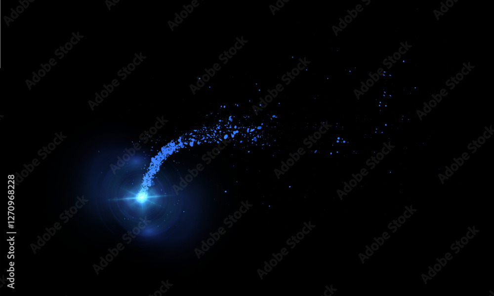 Aufkleber magic blue shimmering bright comet effect for web design and fabulous user interface. bright twirl. 