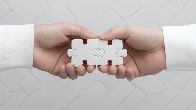 Collaboration through puzzle pieces symbolizing teamwork