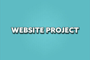 Website Project. A Illustration with white text isolated on light green background.