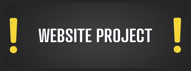 Website Project. A blackboard with white text. Illustration with grunge text style.