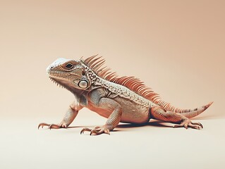 Obraz premium Captivating iguana in studio setting close-up photography natural habitat artistic composition