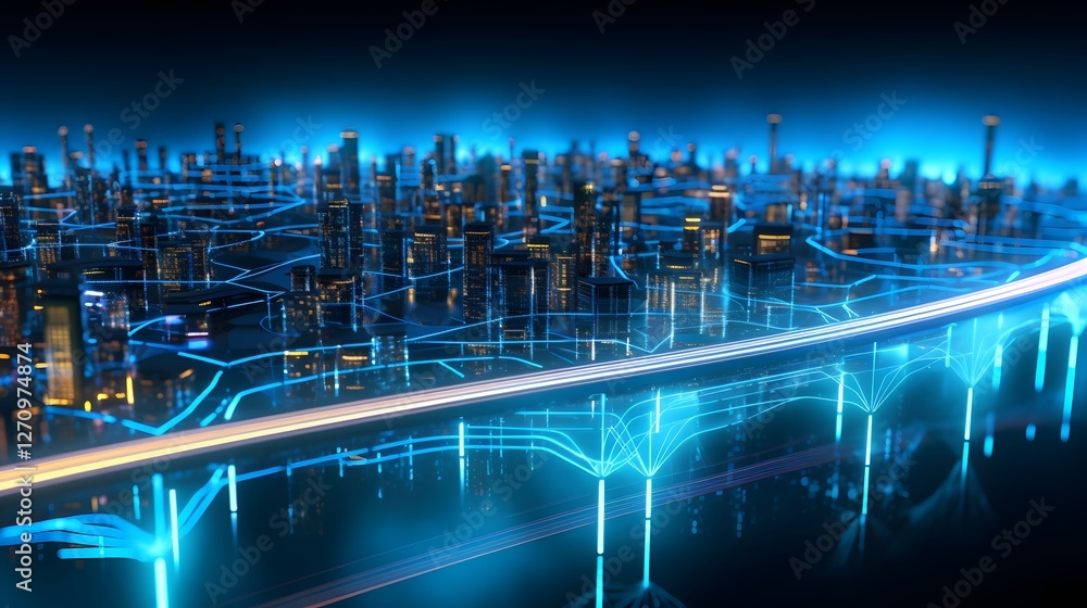 Poster holographic 3d visualization of the global internet and telecommunications infrastructure for strate