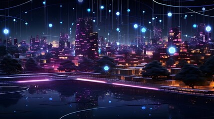 A hyper detailed digital artwork showcasing a futuristic internet node a central hub for data communication and information exchange in the digital landscape of the future