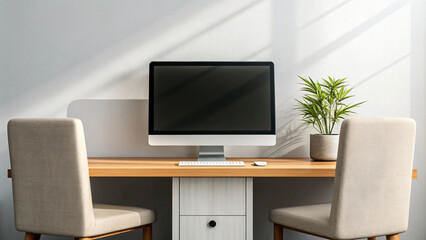 Fototapeta premium modern office interior with desk and computer