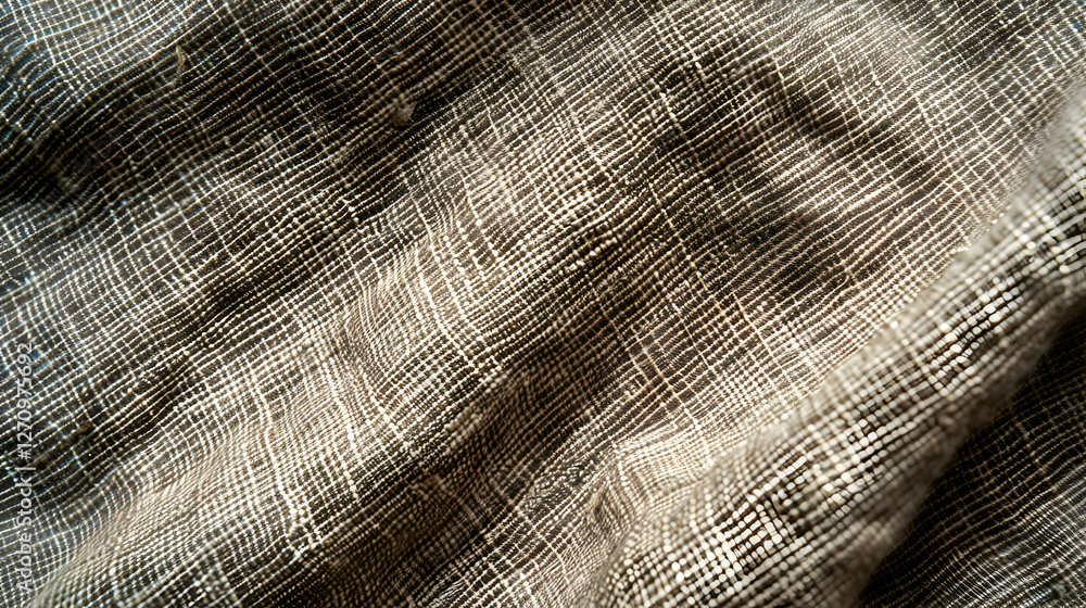 Poster close-up of textured fabric showcasing intricate patterns and natural light play