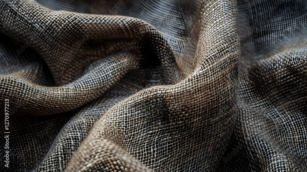 Poster close-up of textured fabric showcasing intricate weave patterns in natural light