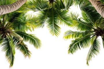 Obraz premium Coconut tree border nature plant backgrounds.