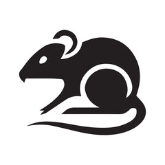 Minimal mouserat animal vector silhouette black color silhouette