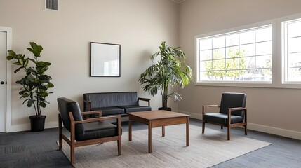 Fototapeta premium Modern Minimalist Office Waiting Room Interior Design
