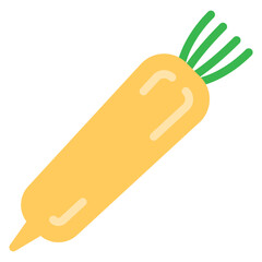Daikon Radish Vector Design Icon Style