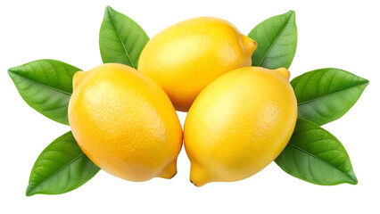 three sweet lemon on a isolated on transparent background png