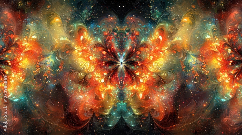 Poster vibrant and colorful abstract background featuring a spectrum of different color combinations
