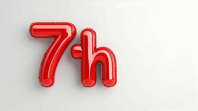 Red Balloon 7h on White Background