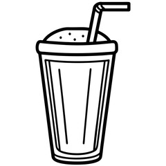Creative Smoothie Glass Line Art Illustration