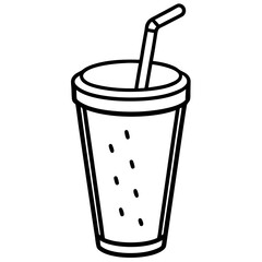 Creative Smoothie Glass Line Art Illustration