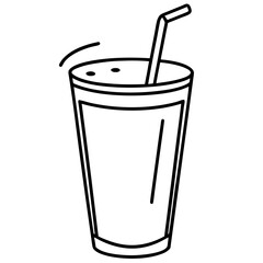 Creative Smoothie Glass Line Art Illustration