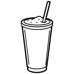 Creative Smoothie Glass Line Art Illustration