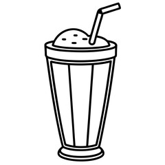 Creative Smoothie Glass Line Art Illustration