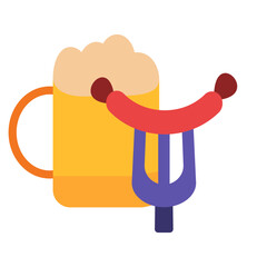 Beer and Sausage Pairing Vector Design Icon Style