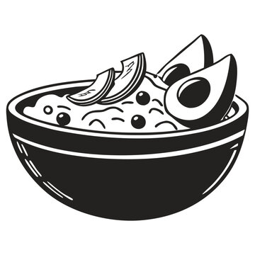 black bowl of avocado and food clip art preview