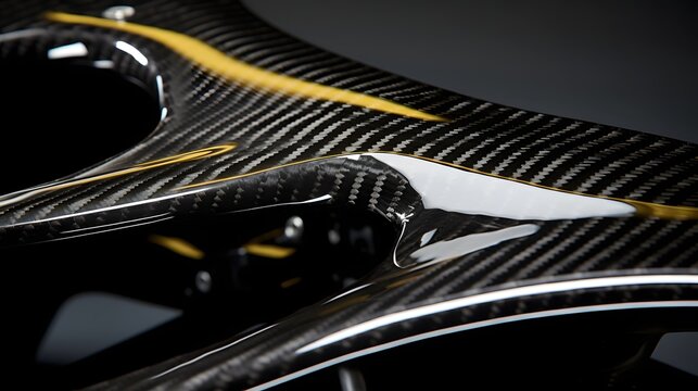 Highly detailed shot showcasing the intricate process of carbon fiber being molded into advanced aerodynamic components for industrial manufacturing and engineering applications