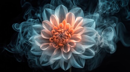 Fototapeta premium Smoky Dahlia Flower Bloom Studio Shot