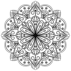 Mandala Art Patter Black and White 