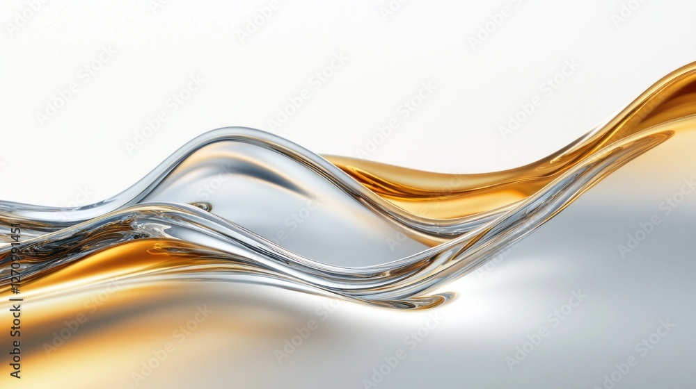 Poster smooth, flowing waves of gold and silver elegantly intertwine, creating an artistic display that cap
