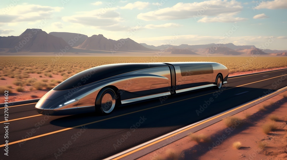 Aufkleber futuristic hyperloop train prototype constructed with ultra lightweight and high strength carbon fib