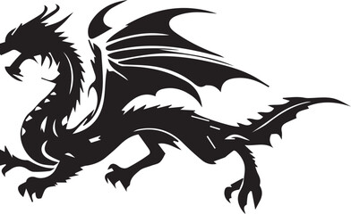 Fototapeta premium Dragon silhouette vector EPS 
