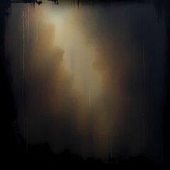 Fototapeta premium An eerie, creepy atmosphere is created using dark tones and unsettling details on a black, dark brown, sepia, beige, and white abstract textured fabric canvas background.