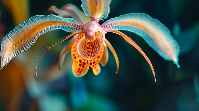 A vibrant orchid with intricate patterns and colors, showcasing its beauty and uniqueness.