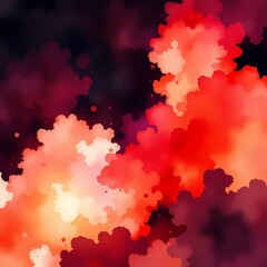 Artwork depicting natural earth tones and bright lens flare. Colors include black, dark purple, red, burgundy, wine, magenta, maroon, and plum watercolor washes. Abstract art colorful background