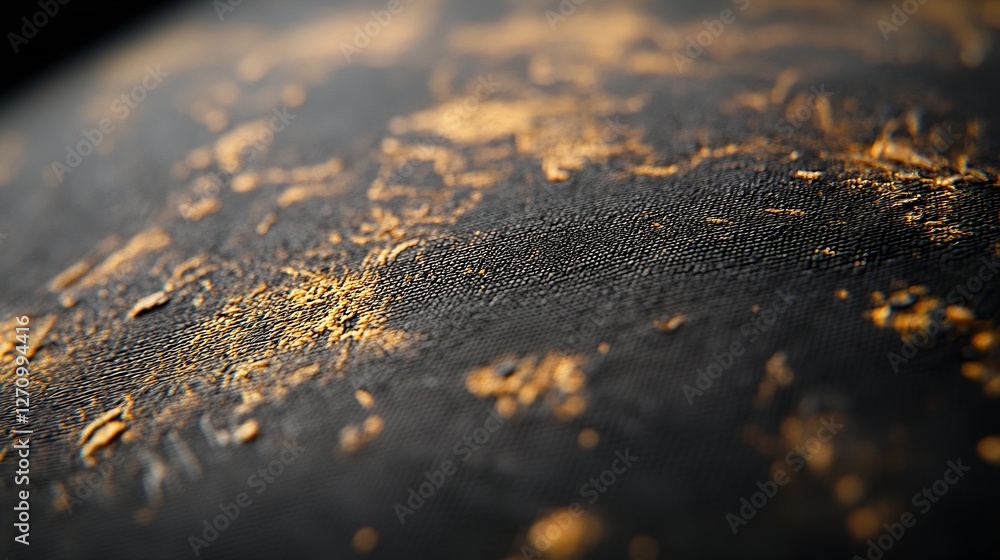 Poster close up of a textured black and gold surface showcasing unique patterns and details : generative ai