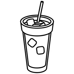 Elegant Coffee Cup Outline for Vector Designs