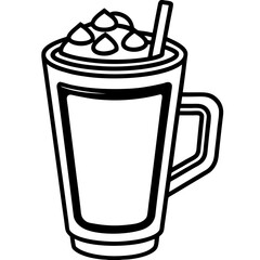 Elegant Coffee Cup Outline for Vector Designs