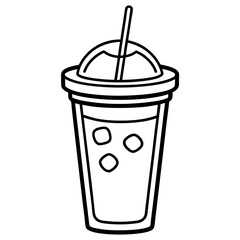 Elegant Coffee Cup Outline for Vector Designs