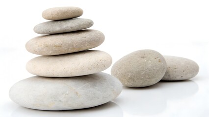 Fototapeta premium STACKED STONES AND PEBBLES