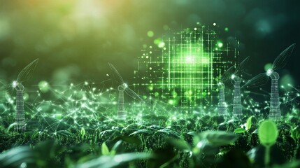 Green Energy Hologram CO2 Reduction Visualization 3