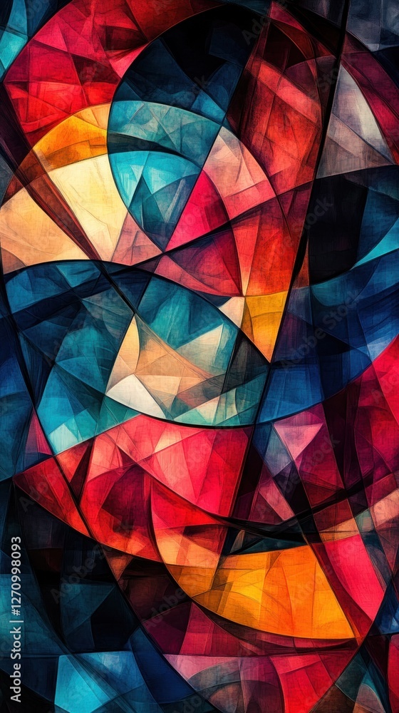 Aufkleber abstract colorful geometric patterns with vibrant hues creating a dynamic visual experience