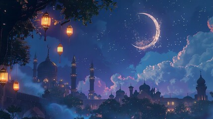 Naklejka premium Design of Eid Al-Adha Greeting Card 