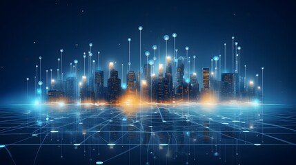 Fototapeta premium Intelligent AI driven grid system that automatically optimizes energy supply and demand to enhance efficiency sustainability and reliability of the power network