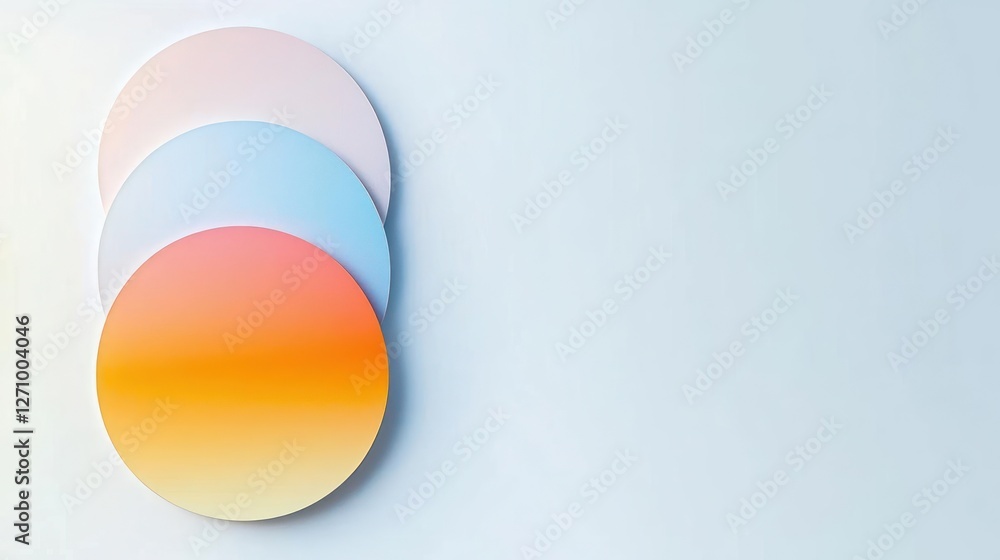 Poster pastel circles gradient background abstract shapes design