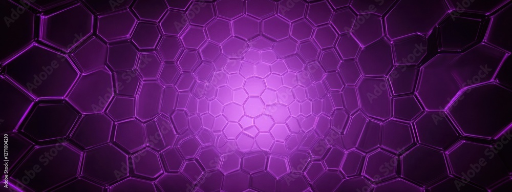 Poster abstract purple hexagonal pattern background.